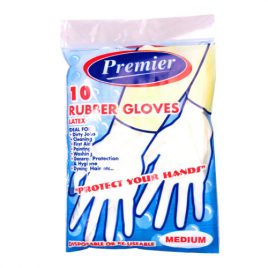 Premier Housewares DISPOSABLE LATEX GLOVES - 10 PACK AND BULK PACK 100's - Assotded Size Options