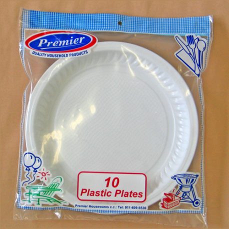 Premier Houseware DISPOSABLE PLASTIC PLATES - BULK or 10 PACK - PRODUCT CODE 607