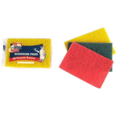 SCOURING PADS ASSORTED COLOURS - 3 PACK AND BULK - PRODUCT CODE 8815