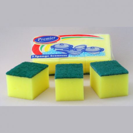 SPONGE SCOURERS - 3 PACK OR BULK - Product Code 8812