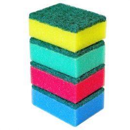 SPONGE SCOURERS ASSORTED COLOURS - 4 PACK AND BULK - Product Code 8808