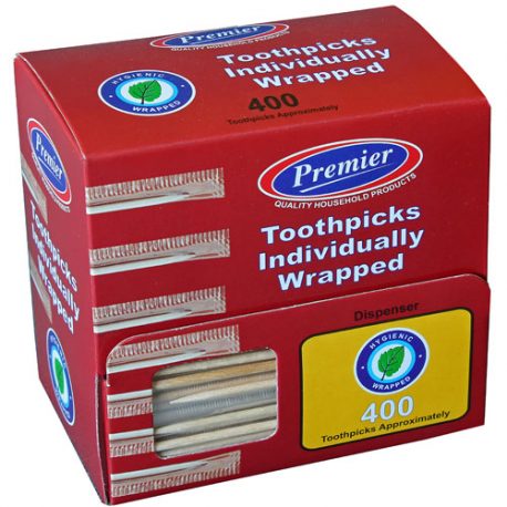 WRAPPED TOOTHPICKS - 400 PACK PRODUCT CODE 877