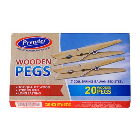 WOODEN CLOTHES PEGS - 20 PACK - Product Code 198